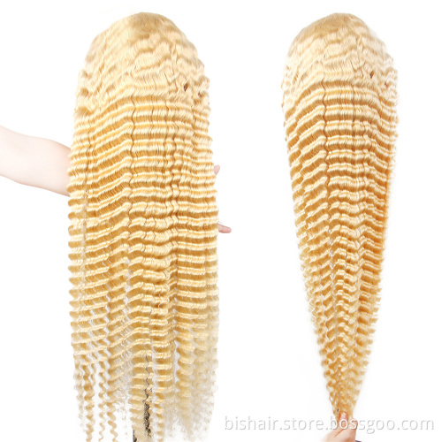 613 Honey Golden Wig 30 32 inches 13x4 Lace Forehead Wig Brazil Remy Body Wavy Lace Front Wig Ladies Human Hair 100%human hair